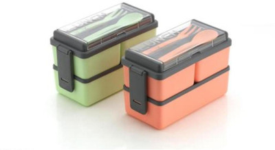 3 compartment pista -pink lunch box 4 6 Containers Lunch Box(800 ml)