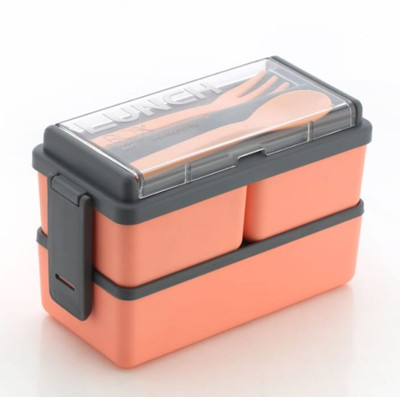 FLUSTRON Rectangular Classy 3 Section With 1 Spoon & 1 Fork 3 Containers Lunch Box(1500 ml, Thermoware)