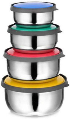 Bowl Stainless Steel Storage Container Set of 4 with Lid For Storage 4 Containers Lunch Box(137562510001375 ml)