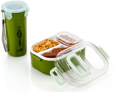 Nurah Combo Lunch+Bottle Set 3 Containers Lunch Box(800 ml)