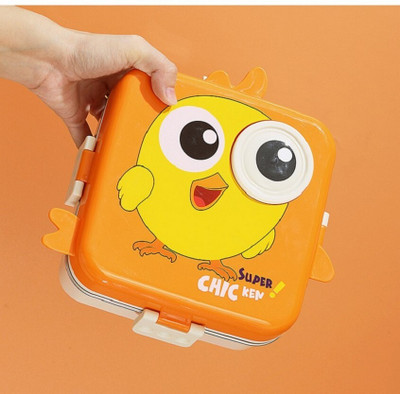 Masox Store Office Cute Tiffin Box With Sauce Cup For Travel 3 Containers Lunch Box(1120 ml)