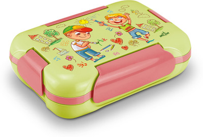 MILTON More Meal Small Tiffin , 600 ml,120 ml and Spoon,Parrot Green 1 Containers Lunch Box(720 ml, Thermoware)