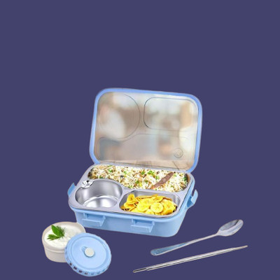 Kello Lunch Box for Kids Compartment Insulated Stainless Steel Tiffin Box for KID_K435 3 Containers Lunch Box(750 ml, Thermoware)