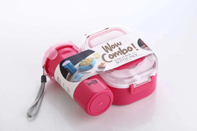 AOLTURI Wow Combo Lunch box with Bottle light weight for school, office, kid's with 4 Containers Lunch Box(900 ml)