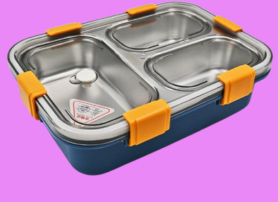VRJK Compartment -3 Sealed Leak Proof Stainless Steel For Kid's & Adult_K1147 3 Containers Lunch Box(750 ml, Thermoware)