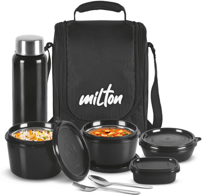 Pro Lunch Tiffin With Insulated Fabric Jacket, Black 1 Containers Lunch Box(1800 ml)