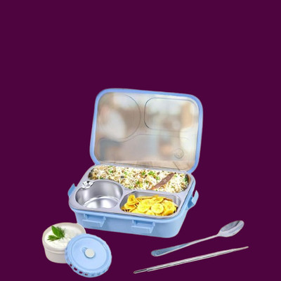 Kello Lunch Box for Kids Compartment Insulated Stainless Steel Tiffin Box for KID_K571 3 Containers Lunch Box(750 ml, Thermoware)