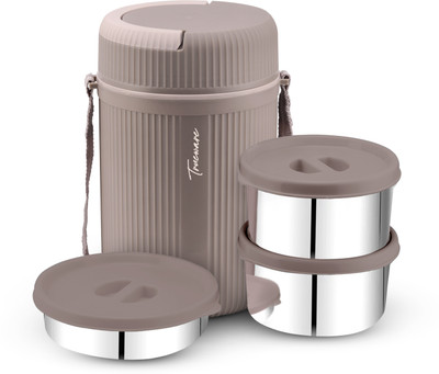 Trueware Insulated Hot Lunch Box With 2 SS Container 300 ML & 1 SS Container 200ML 3 Containers Lunch Box(800 ml, Thermoware)