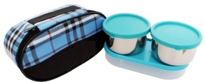 Kombuis Kitchenware 2 Stainless Steel Containers & 1 Plastic 3 Containers Lunch Box(300 ml)