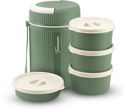 Trueware MEAL 4 Insulated Hot Lunch Box With 3 PP Container 300ML & 1 PP Container 200ML 4 Containers Lunch Box(1100 ml, Thermoware)