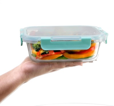 Coozico Glass Lunch Box Containers Tiffin 1Partition Compartment With Clamp Plastic 1 Containers Lunch Box(1000 ml, Thermoware)