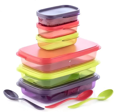 AVAI Unbreakable Pack of 3 LUNCHBOX 6 Containers Lunch Box(600 ml)