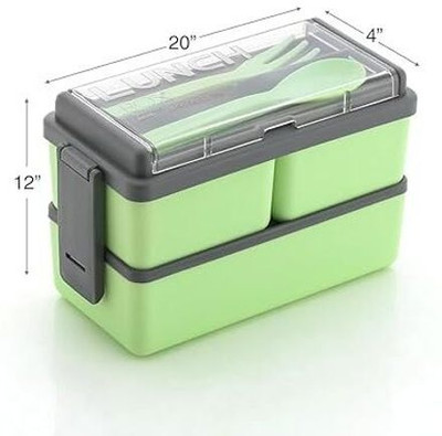 Eden DL1green material plastic 3 Containers Lunch Box(750 ml, Thermoware)