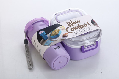 Lunch box with bottle for kids Airtight Tiffin 3 Containers Lunch Box(900 ml)