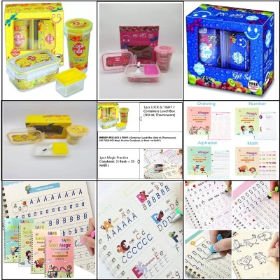 sell net retail SNR BUY1 LUNCH BOX GET1 FREE MAGIC PRACTICE COPYBOOK 01 2 Containers Lunch Box(500 ml)