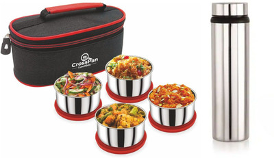 CrossPan Smart 4 Container Stainless Steel Lunch Box/Tiffin Box For Office,School,Travel 4 Containers Lunch Box(1120 ml)