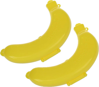 DJRetails Kitchenware Banana Storage Container Fruit Storage, Plastic Case_51 2 Containers Lunch Box(200 ml)