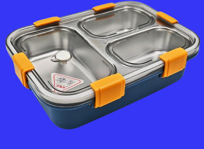 VRJK Compartment -3 Sealed Leak Proof Stainless Steel For Kid's & Adult_K1092 3 Containers Lunch Box(750 ml, Thermoware)