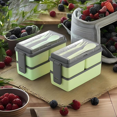 Reusable Microwavable 3 Compartment Lunchbox for School,Collage And Office 6 Containers Lunch Box(1500 ml)