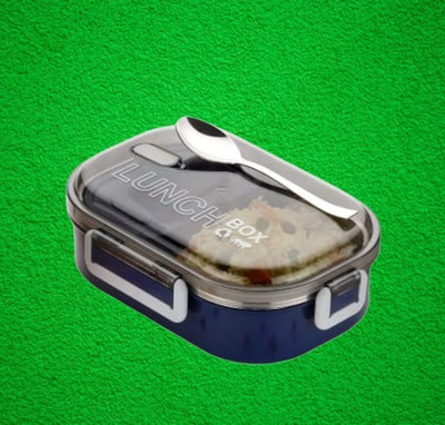 Stainless Steel Rectangular Double Wall Lunchbox For School,college and Office 2 Containers Lunch Box(1100 ml)
