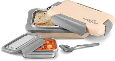 MILTON More Meal Large Tiffin Box, 770 ml, with Container, 175 ml and Spoon, Ivory 1 Containers Lunch Box(945 ml, Thermoware)