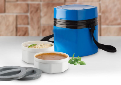 WORLD OF KITCHENCRAFT Microwave Container Mega Lunch Box 2 Containers Lunch Box(600 ml, Thermoware)