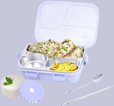 VSELL Lunch Box for Kids Compartment Insulated Stainless Steel Tiffin Box for KID_K341 3 Containers Lunch Box(750 ml, Thermoware)