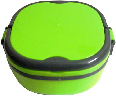 Hot Tiffin Box With 1 Steel &1 Plastic Container Handle For Easy Carry&Side Lock 2 Containers Lunch Box(600 ml)