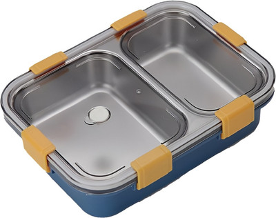 RBGIIT Leakage Proof Stainless Steel 2 Compartment Lunch Box for Kids School 350 ml K2 2 Containers Lunch Box(350 ml, Thermoware)