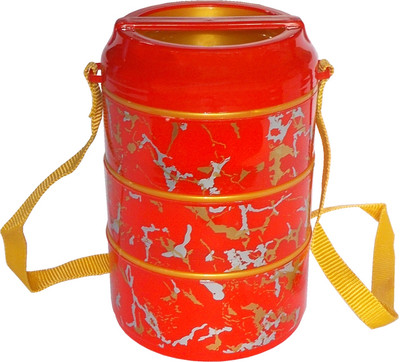 Kotak Sales Munch Insulated Double Wall Three Container Lunch Box Inner Steel 3 Containers Lunch Box(700 ml)