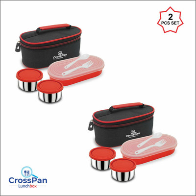 CrossPan Combo Double Decker 3 Containers Lunch Box(1570 ml, Thermoware)