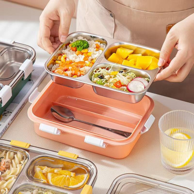 VSELL Compartment -3 Sealed Leak Proof Stainless Steel For Kid's & Adult_K1270 3 Containers Lunch Box(750 ml, Thermoware)