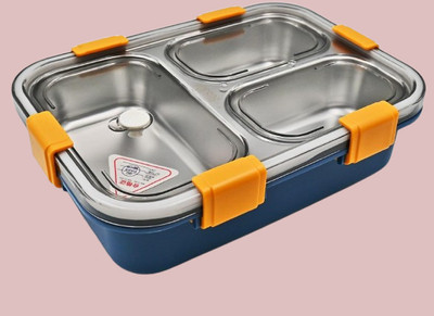 VRJK Compartment -3 Sealed Leak Proof Stainless Steel For Kid's & Adult_K1015 3 Containers Lunch Box(750 ml, Thermoware)