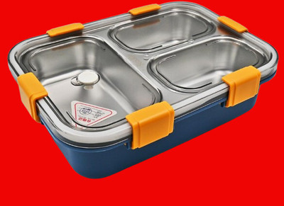 VRJK Compartment -3 Sealed Leak Proof Stainless Steel For Kid's & Adult_K1012 3 Containers Lunch Box(750 ml, Thermoware)