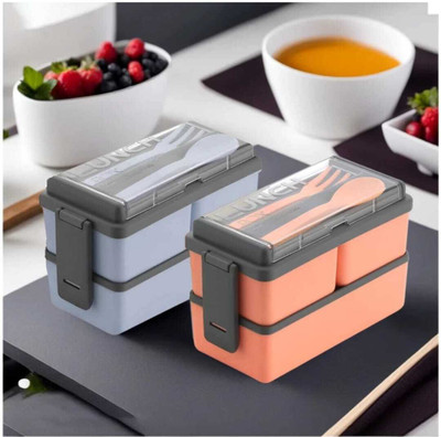 Primium Qulity 3 Compartment Office,School And Collage Lunch Box 3 Containers Lunch Box(1500 ml)