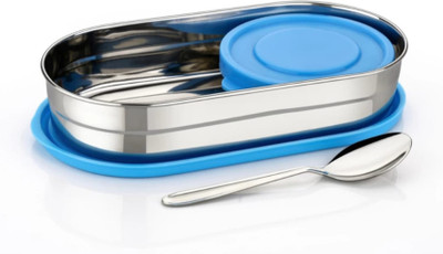 MYATRO OVAL SS TIFFIN BLUE 2 Containers Lunch Box(500 ml)