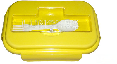 SHIV COLLECTION magic delight yellow tiffin box 1 l 3 compartment bpa free 3 Containers Lunch Box(1 L)