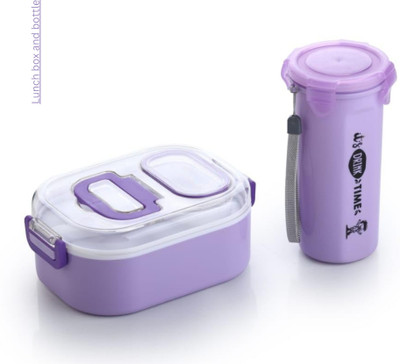 KWINTAS Tiffin Box with Water Bottle | Lunch Box Combo with Bottle and Spoon GG59 2 Containers Lunch Box(360 ml)