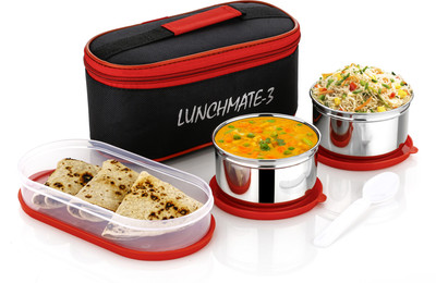 di select -3 with extra lid and Big Airtight Containers Tiffin Box 3 Containers Lunch Box(1100 ml, Thermoware)