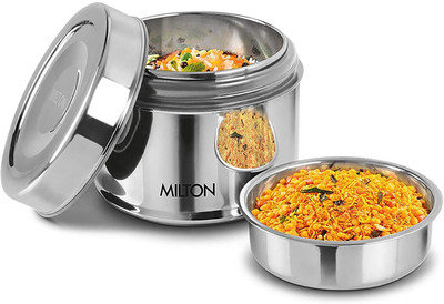 MILTON STEEL SNACK 2 Containers Lunch Box(800 ml, Thermoware)