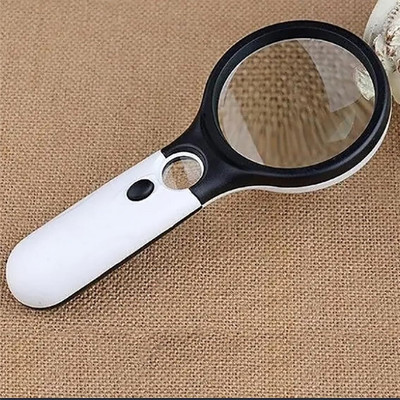 TNEMEC 3 LED Light 45x Handheld Magnifier Illuminated Reading Magnifying Glass 45 x 3X Magnifier Glass(Multicolor)