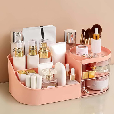 Kappali Makeup Box for Storage Make Up Cosmetic Skincare Organiser makeup box, storage box Vanity Box(Pink)