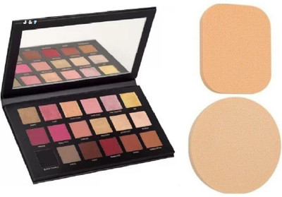 Zailie Hinshitshu Professional Rose Gold Eyeshadow Palette with 2 in 1 Blender Puff