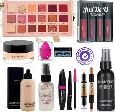 Jus’Be U Beauty Waterproof Make-Up Kit for Women and Girls Combo Set of 10(10 Items in the set)