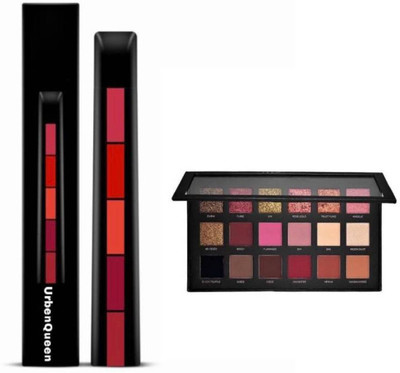 FRIPPE 5 in 1 ipstick plus Rose Gold Eyeshadow Palette(4 Items in the set)