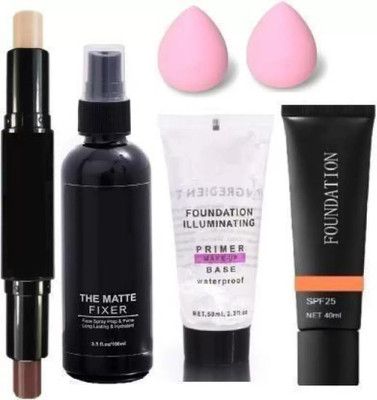 FRIPPE MAKEUP 3D BALM STICK WITH ALL GLAMOROUS GLOW SKIN FACE MAKEUP COMBO(6 Items in the set)