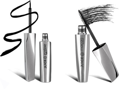 Juice LIQUID EYELINER - EL04 & MASCARA - MS04 COMBO | WATERPROOF & LONG-LASTING | BLACK(2 Items in the set)
