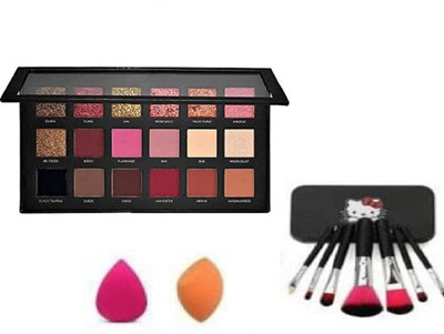 FRIPPE Mackup Kit Combo Rose Gold Kit, Puff with Brushes(4 Items in the set)