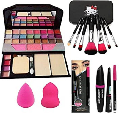 Beaulip TYA KIT WITH 7 PC MAKEUP BRUSH,3 IN 1 MASCARA AND 2 MAKE UP PUFF