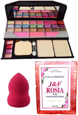 Zailie Best Quality Makeup Kit 6155 With Blender Puff And Rose Soap 100 G